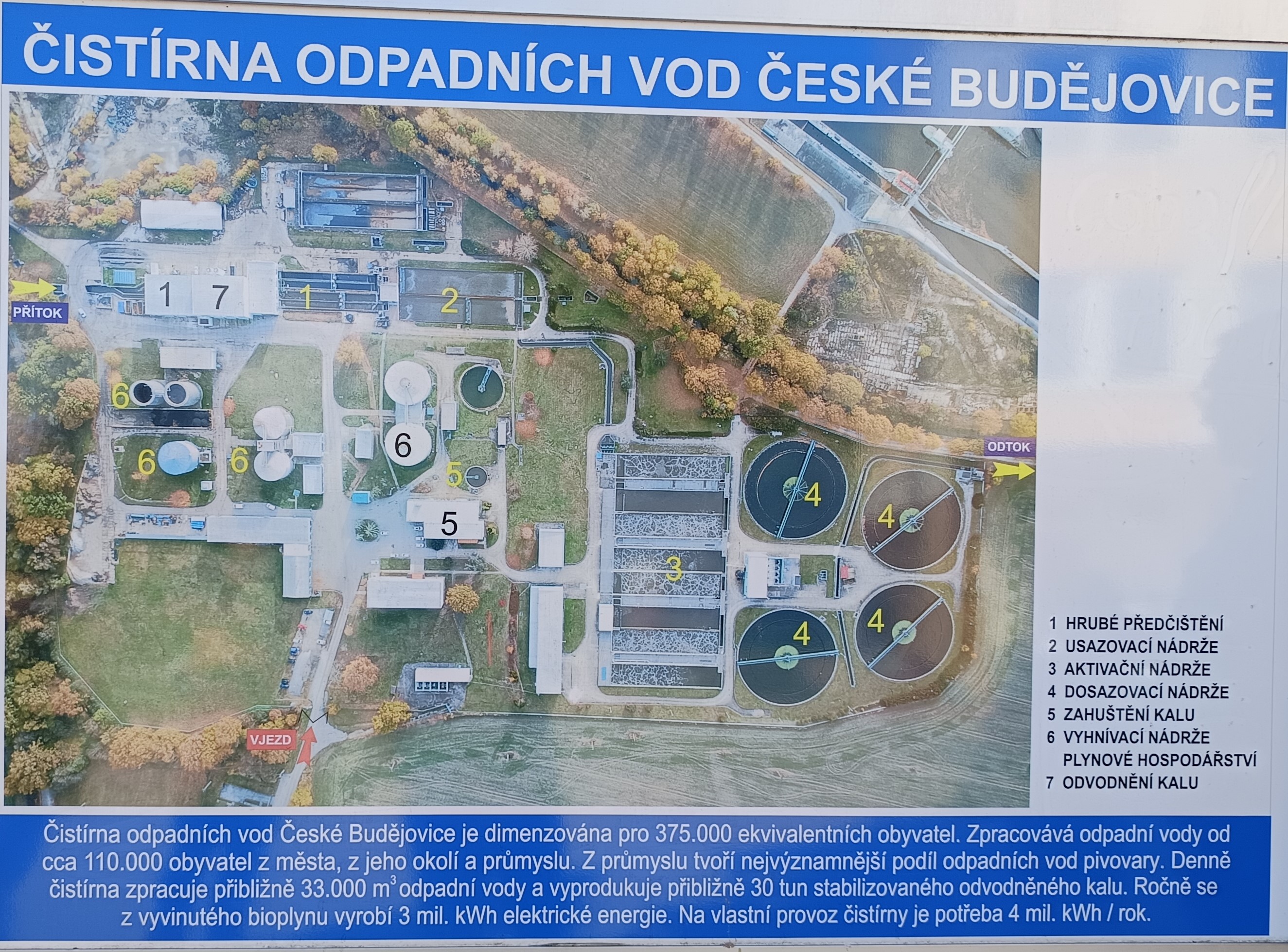 B. Rozmístění objektů a základní informace
